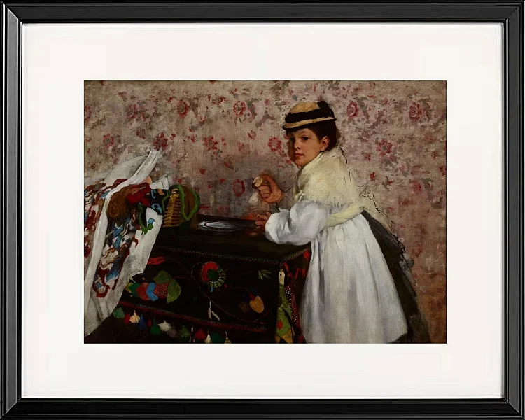 Edgar Degas - Porträt von Hortense Valpinçon 1871 | Giclée Kunstdruck gerahmt