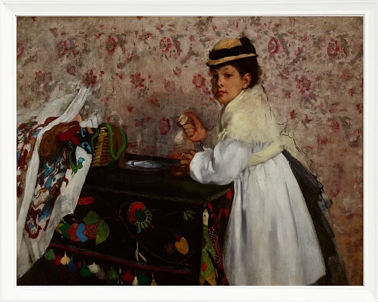 Edgar Degas - Porträt von Hortense Valpinçon 1871 | Giclée Kunstdruck gerahmt