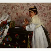 Edgar Degas - Porträt von Hortense Valpinçon 1871 | Giclée Kunstdruck gerahmt