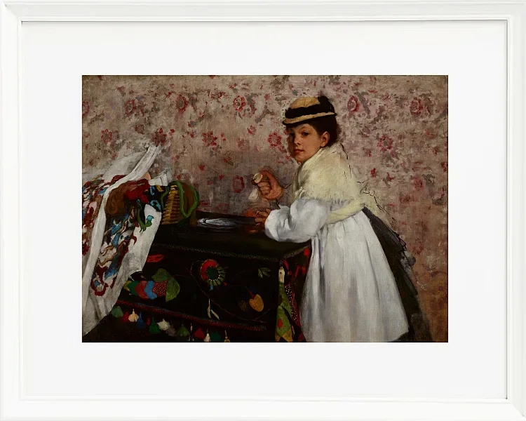 Edgar Degas - Porträt von Hortense Valpinçon 1871 | Giclée Kunstdruck gerahmt