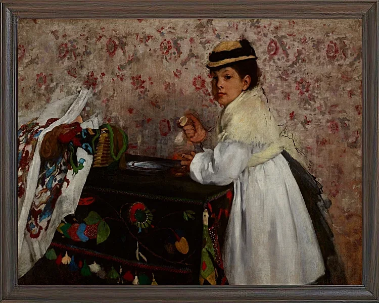 Edgar Degas - Porträt von Hortense Valpinçon 1871 | Giclée Kunstdruck gerahmt
