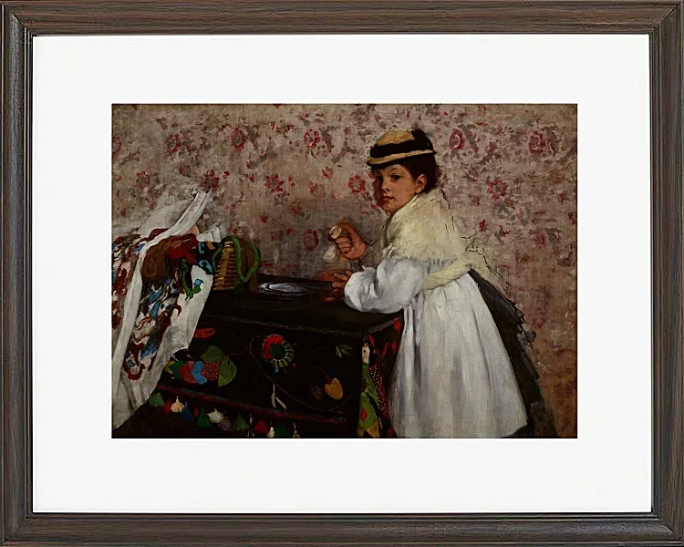 Edgar Degas - Porträt von Hortense Valpinçon 1871 | Giclée Kunstdruck gerahmt