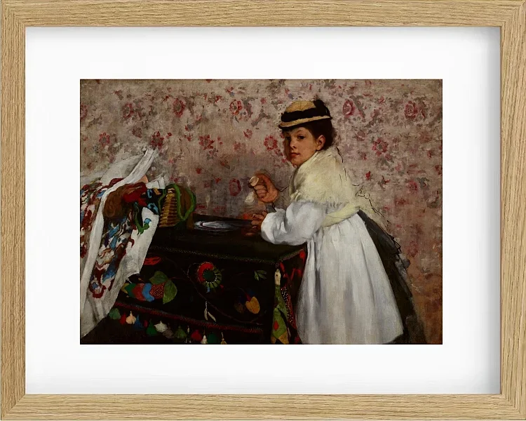 Edgar Degas - Porträt von Hortense Valpinçon 1871 | Giclée Kunstdruck gerahmt
