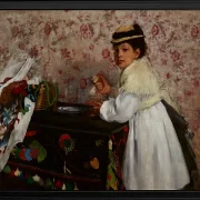 Edgar Degas - Porträt von Hortense Valpinçon 1871 | Giclée Kunstdruck gerahmt