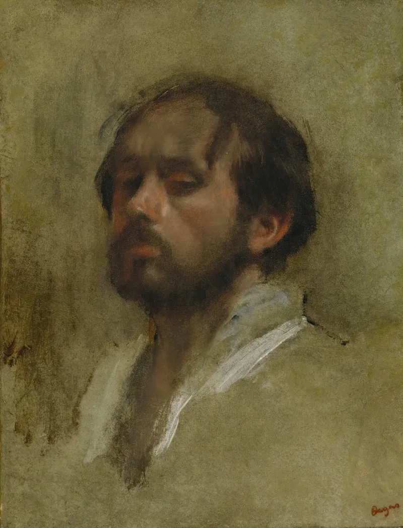 Edgar Degas - Selbstporträt 1862 | Giclée Kunstdruck gerahmt
