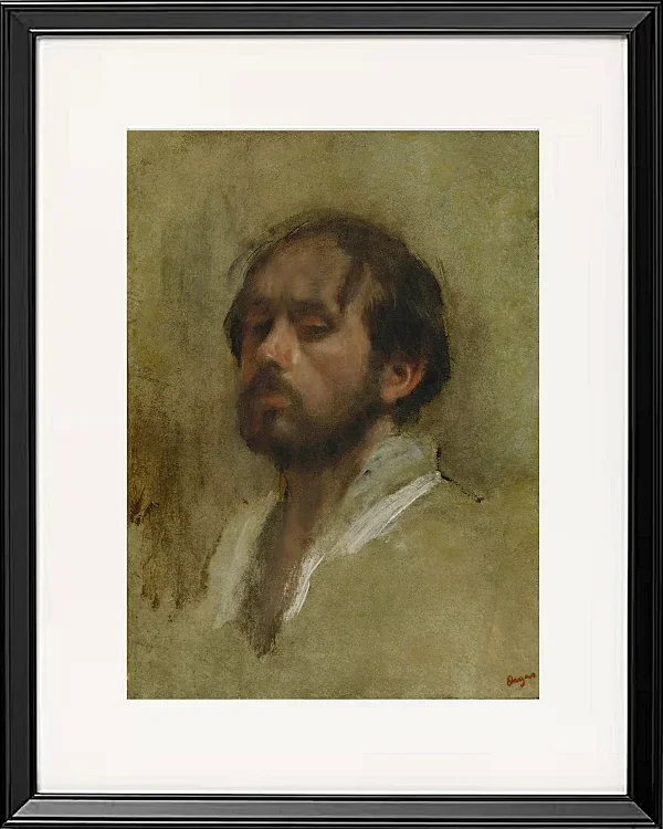 Edgar Degas - Selbstporträt 1862 | Giclée Kunstdruck gerahmt