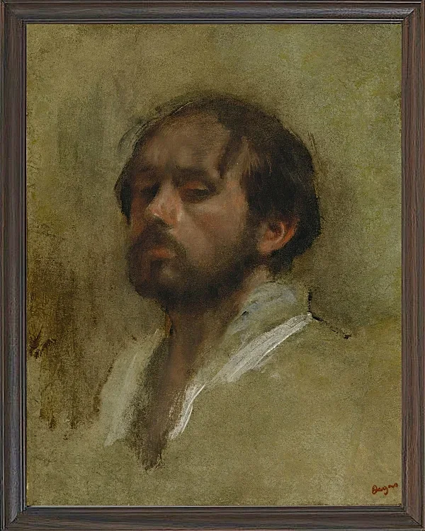Edgar Degas - Selbstporträt 1862 | Giclée Kunstdruck gerahmt