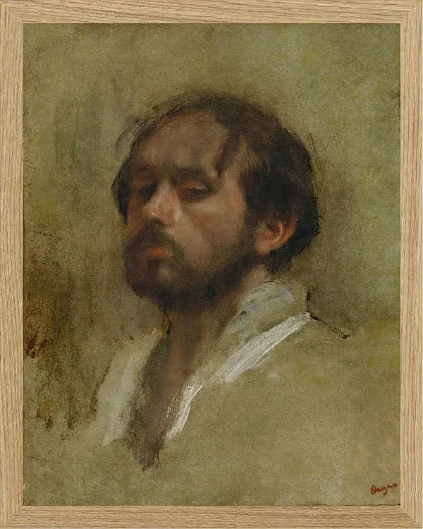 Edgar Degas - Selbstporträt 1862 | Giclée Kunstdruck gerahmt