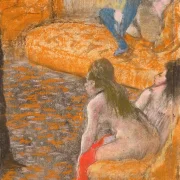 Edgar Degas - Warten auf einen Kunden 1879 | Giclée Kunstdruck gerahmt