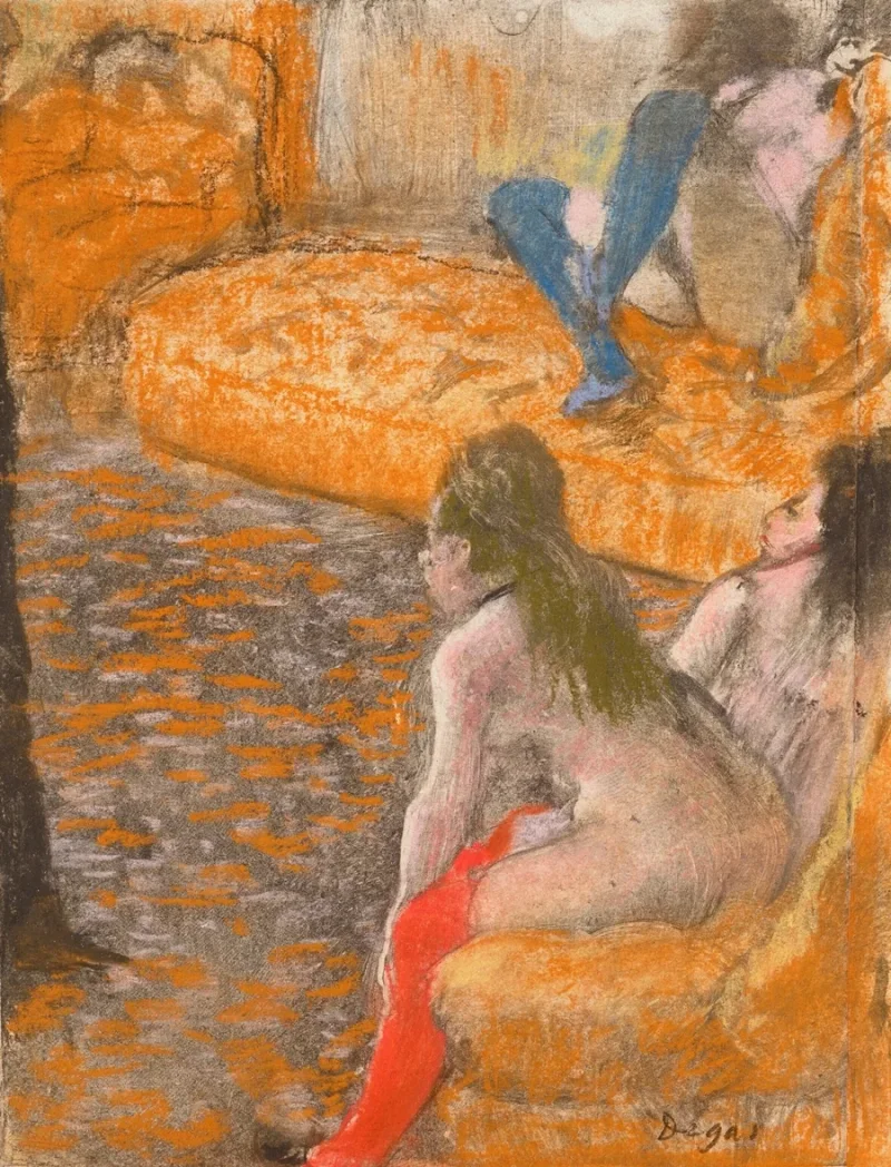 Edgar Degas - Warten auf einen Kunden 1879 | Giclée Kunstdruck gerahmt