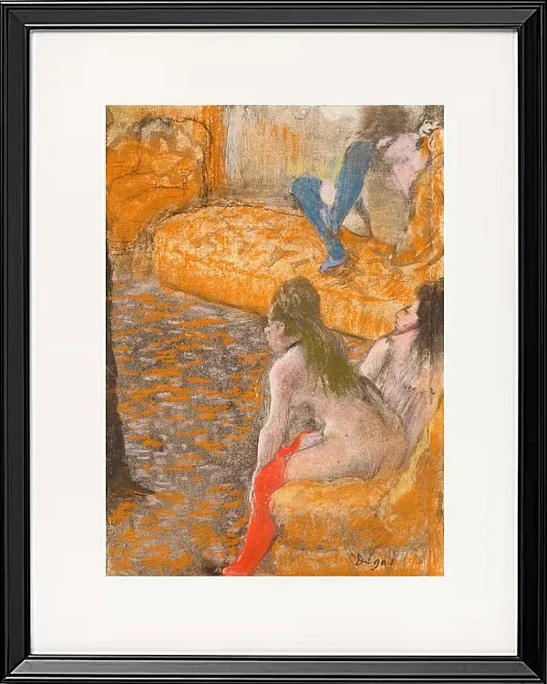 Edgar Degas - Warten auf einen Kunden 1879 | Giclée Kunstdruck gerahmt