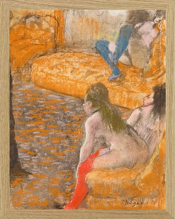 Edgar Degas - Warten auf einen Kunden 1879 | Giclée Kunstdruck gerahmt