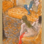 Edgar Degas - Warten auf einen Kunden 1879 | Giclée Kunstdruck gerahmt