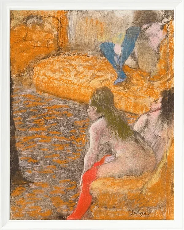 Edgar Degas - Warten auf einen Kunden 1879 | Giclée Kunstdruck gerahmt