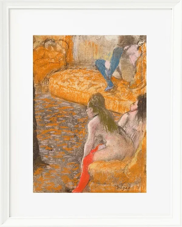 Edgar Degas - Warten auf einen Kunden 1879 | Giclée Kunstdruck gerahmt