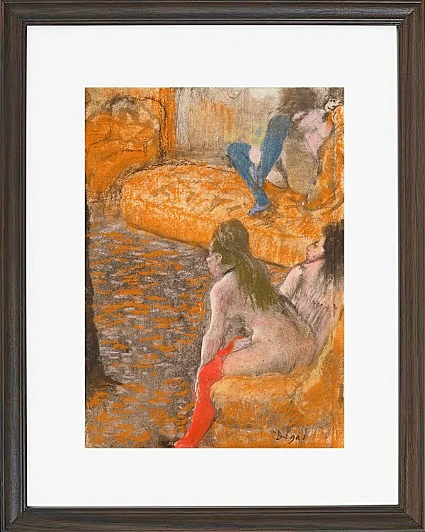 Edgar Degas - Warten auf einen Kunden 1879 | Giclée Kunstdruck gerahmt
