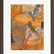 Edgar Degas - Warten auf einen Kunden 1879 | Giclée Kunstdruck gerahmt