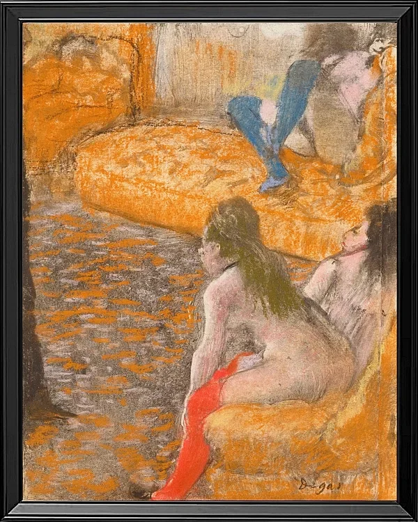 Edgar Degas - Warten auf einen Kunden 1879 | Giclée Kunstdruck gerahmt