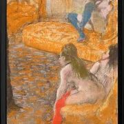 Edgar Degas - Warten auf einen Kunden 1879 | Giclée Kunstdruck gerahmt