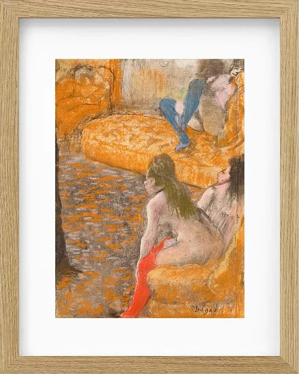 Edgar Degas - Warten auf einen Kunden 1879 | Giclée Kunstdruck gerahmt