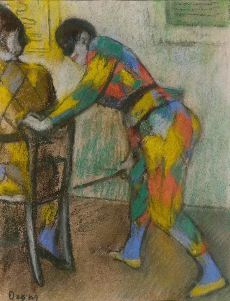 Edgar Degas - Zwei Harlekine 1885 | Giclée Kunstdruck gerahmt