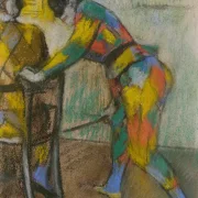 Edgar Degas - Zwei Harlekine 1885 | Giclée Kunstdruck gerahmt