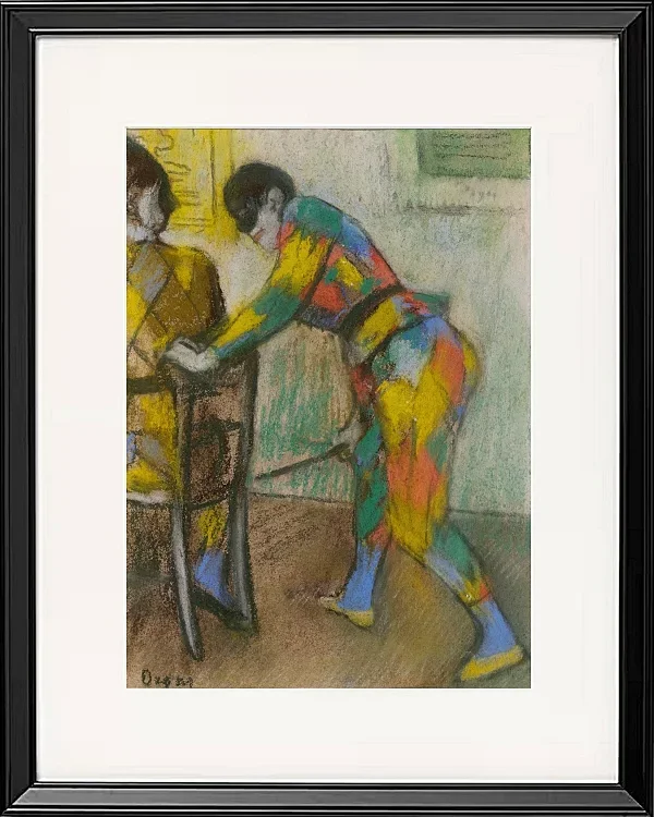 Edgar Degas - Zwei Harlekine 1885 | Giclée Kunstdruck gerahmt
