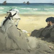 Edouard Manet - Am Strand 1873 | Giclée Kunstdruck gerahmt