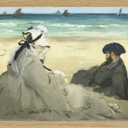 Edouard Manet - Am Strand 1873 | Giclée Kunstdruck gerahmt