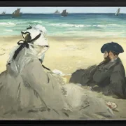 Edouard Manet - Am Strand 1873 | Giclée Kunstdruck gerahmt