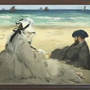Edouard Manet - Am Strand 1873 | Giclée Kunstdruck gerahmt
