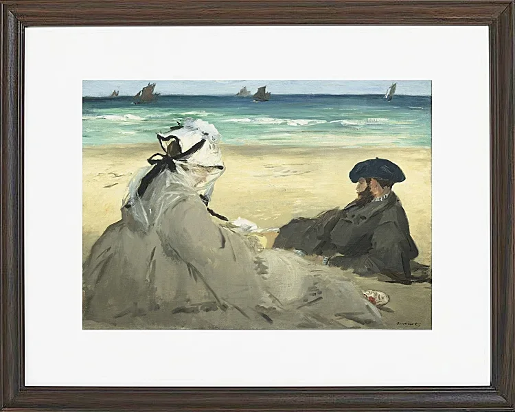 Edouard Manet - Am Strand 1873 | Giclée Kunstdruck gerahmt
