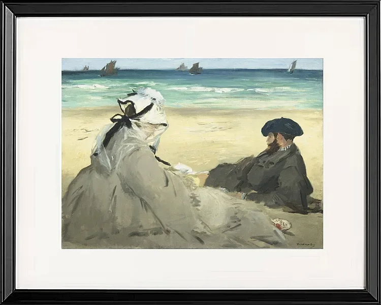 Edouard Manet - Am Strand 1873 | Giclée Kunstdruck gerahmt