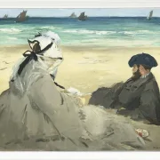 Edouard Manet - Am Strand 1873 | Giclée Kunstdruck gerahmt