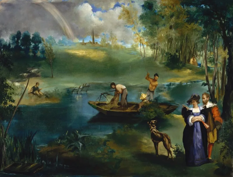 Edouard Manet - Angeln 1862 | Giclée Kunstdruck gerahmt