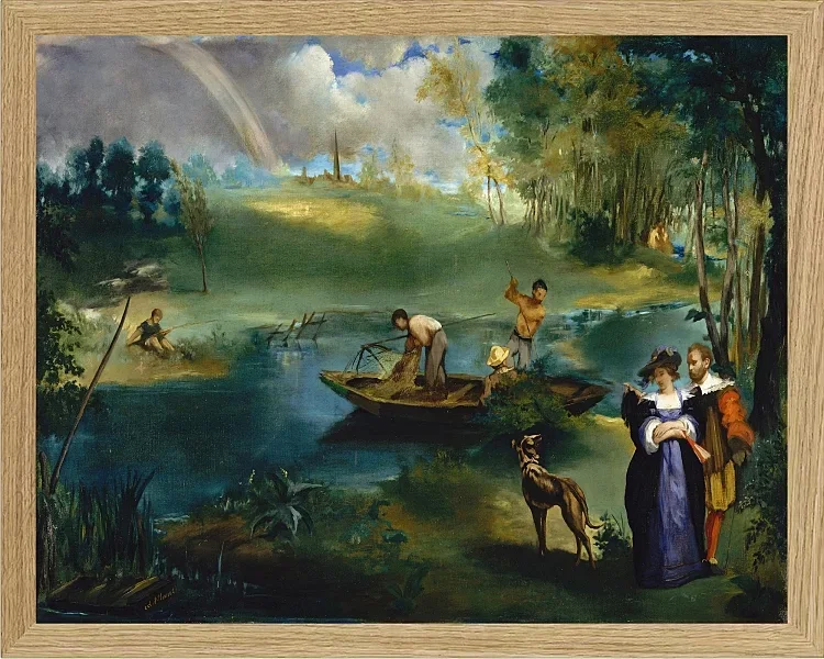 Edouard Manet - Angeln 1862 | Giclée Kunstdruck gerahmt