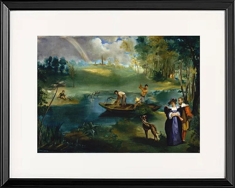 Edouard Manet - Angeln 1862 | Giclée Kunstdruck gerahmt