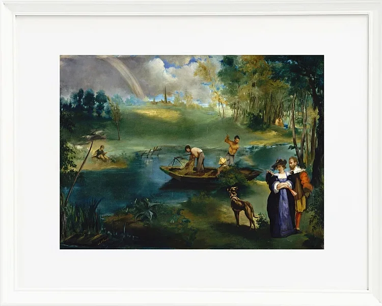 Edouard Manet - Angeln 1862 | Giclée Kunstdruck gerahmt