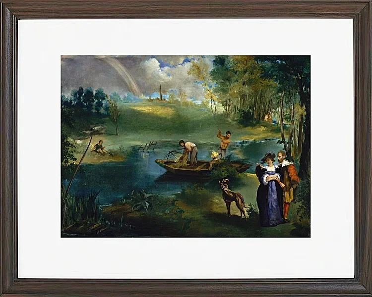 Edouard Manet - Angeln 1862 | Giclée Kunstdruck gerahmt