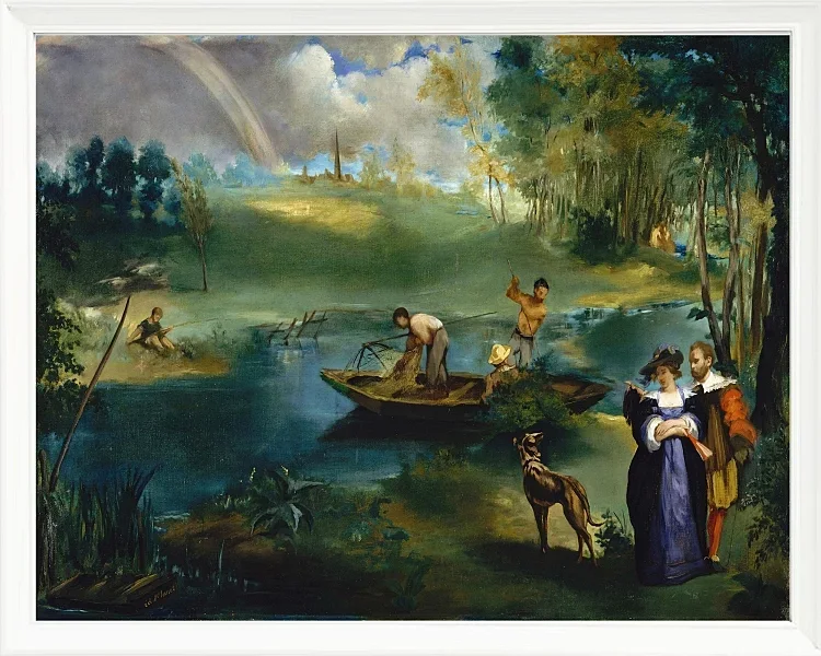 Edouard Manet - Angeln 1862 | Giclée Kunstdruck gerahmt