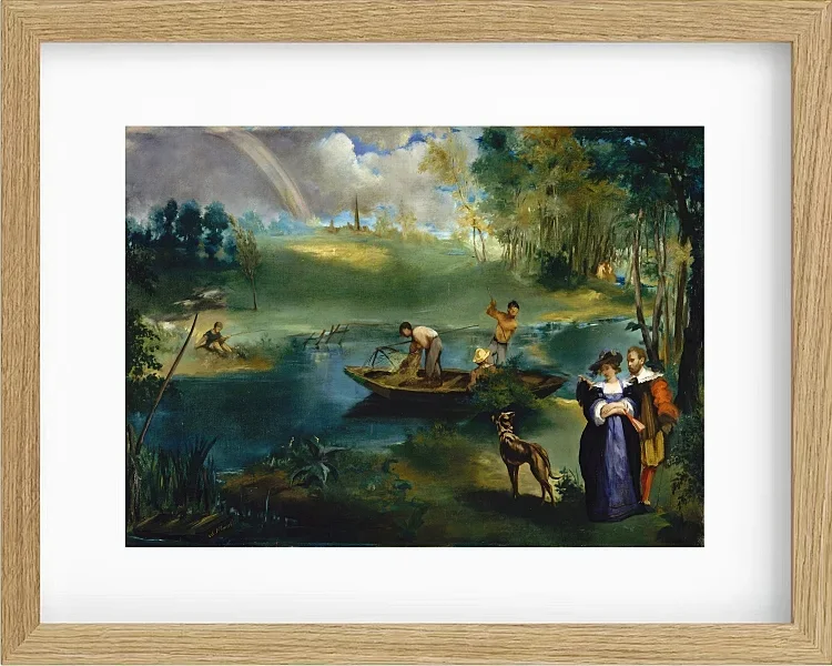 Edouard Manet - Angeln 1862 | Giclée Kunstdruck gerahmt