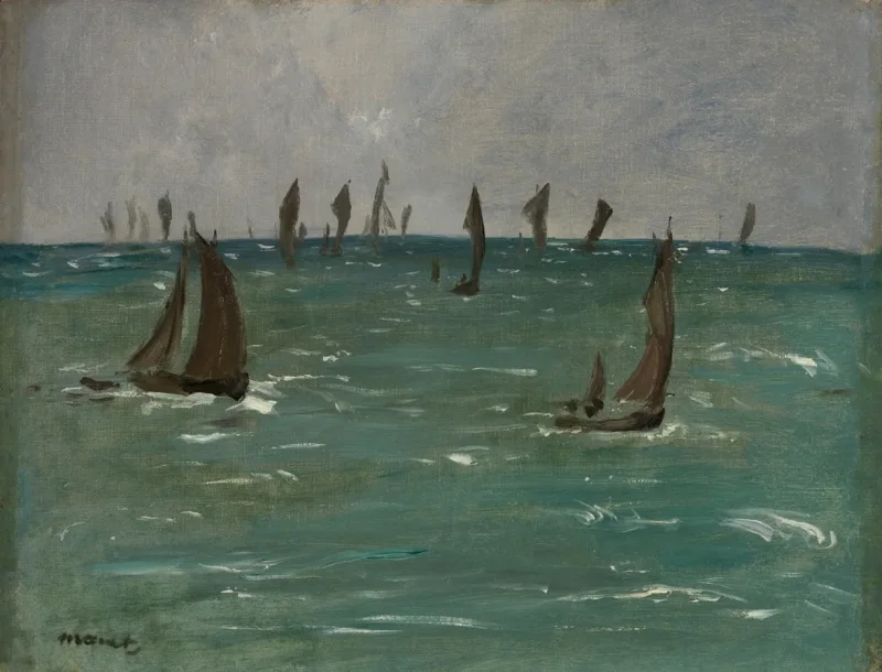 Edouard Manet - Boote in Berck sur Mer 1873 | Giclée Kunstdruck gerahmt