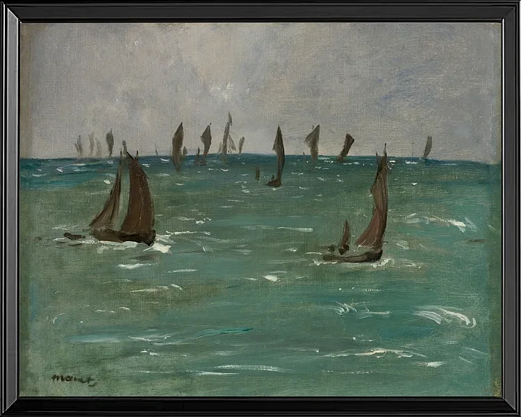 Edouard Manet - Boote in Berck sur Mer 1873 | Giclée Kunstdruck gerahmt