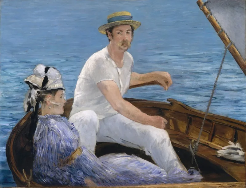 Edouard Manet - Bootfahren 1874 | Giclée Kunstdruck gerahmt