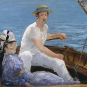 Edouard Manet - Bootfahren 1874 | Giclée Kunstdruck gerahmt
