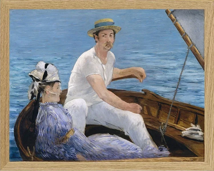 Edouard Manet - Bootfahren 1874 | Giclée Kunstdruck gerahmt