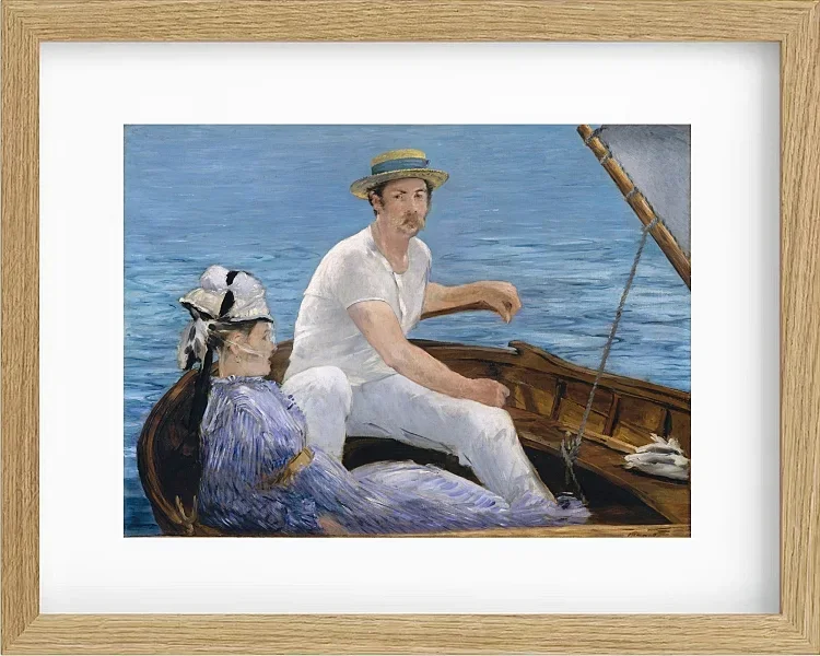 Edouard Manet - Bootfahren 1874 | Giclée Kunstdruck gerahmt