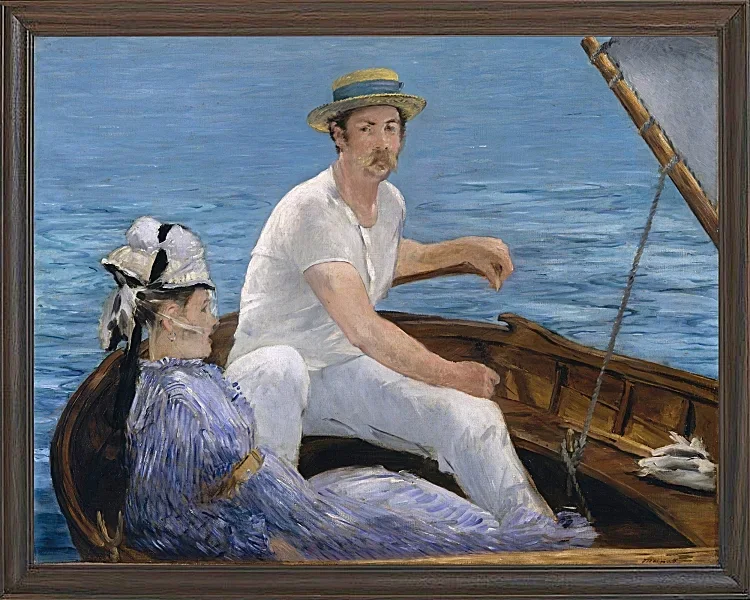 Edouard Manet - Bootfahren 1874 | Giclée Kunstdruck gerahmt