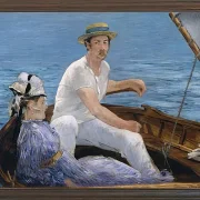 Edouard Manet - Bootfahren 1874 | Giclée Kunstdruck gerahmt