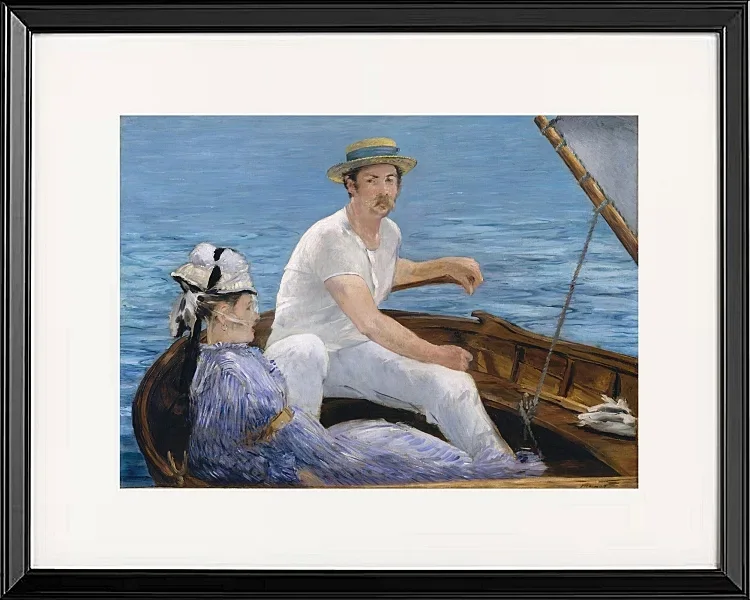 Edouard Manet - Bootfahren 1874 | Giclée Kunstdruck gerahmt